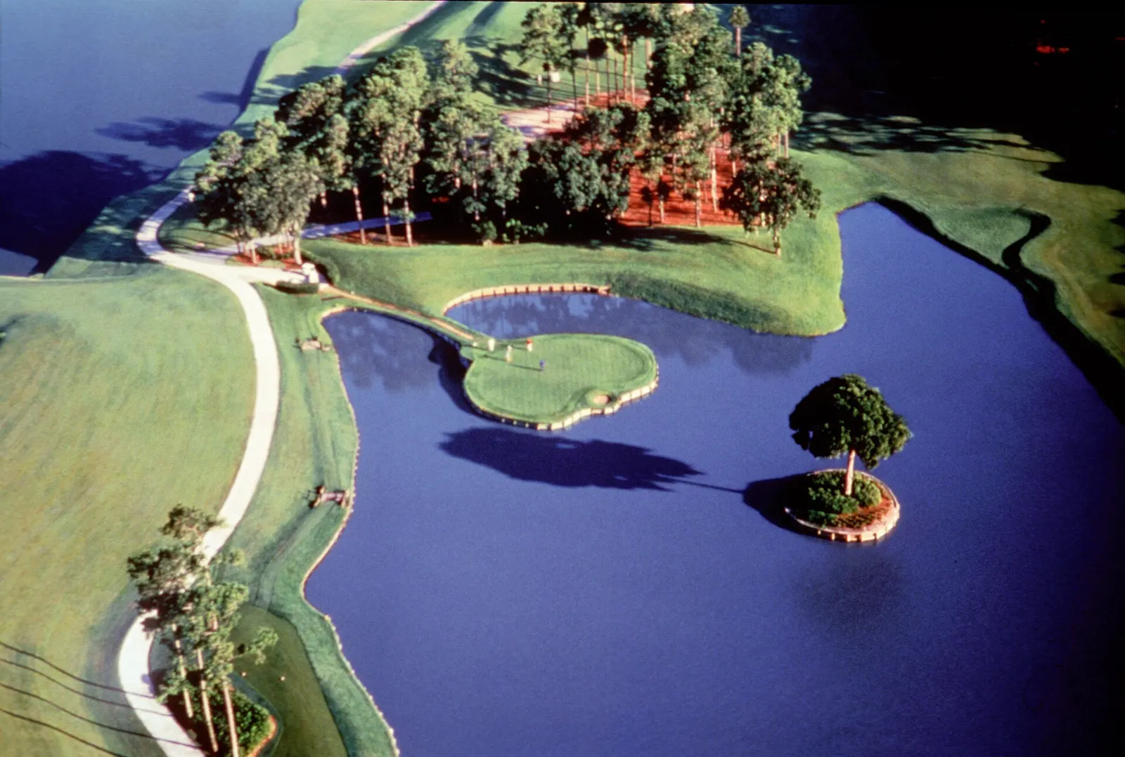 The island-green 17th hole at TPC Sawgrass