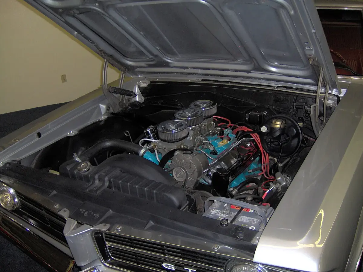 The 389 V8 with Tri-Power carburetors in a 1964 Pontiac GTO